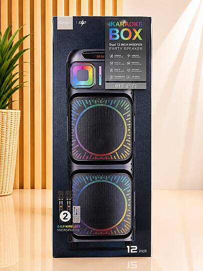 BRODU DUAL 12 İNC WOOFER PARTY SPEAKER IKARAOKE BOX